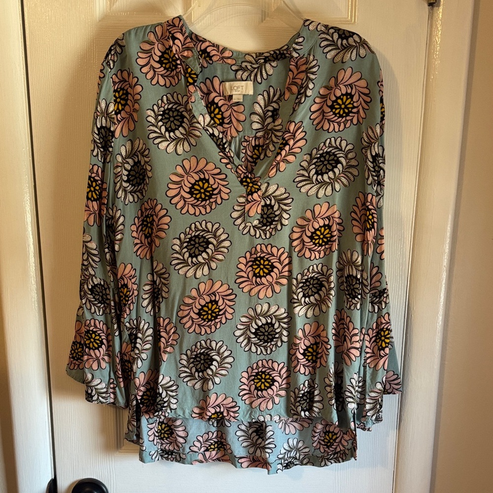 CAbi Multicolor Floral Blouse
